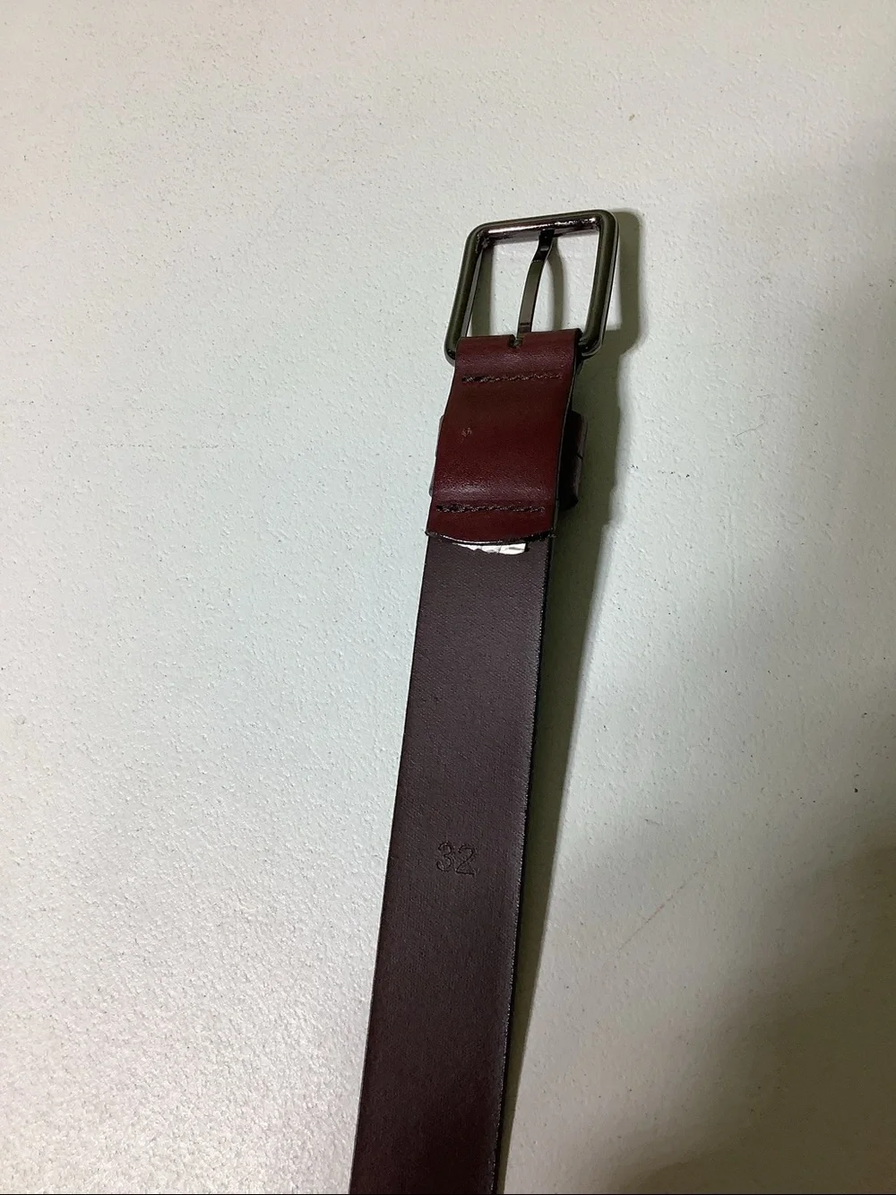 J. Crew reddish brown leather belt, size 32